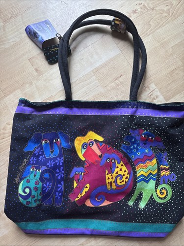 Laurel Burch Large Tote “Dogs” Pattern And CC Wallet - Picture 3 of 9