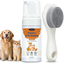 Pet Waterless Shampoo with Brush, Dry Shampoo for Dog Cats, No Rinse Foam Form
