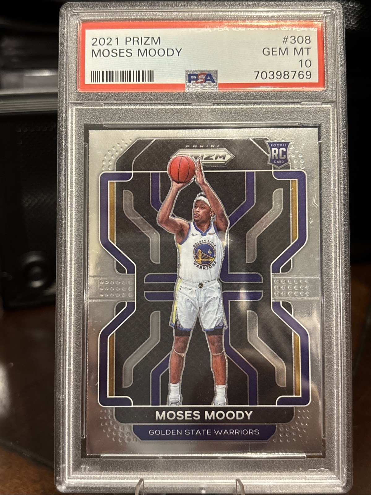 2021 Prizm Silver #308 Moses Moody Warriors RC Rookie PSA 10 GEM MINT