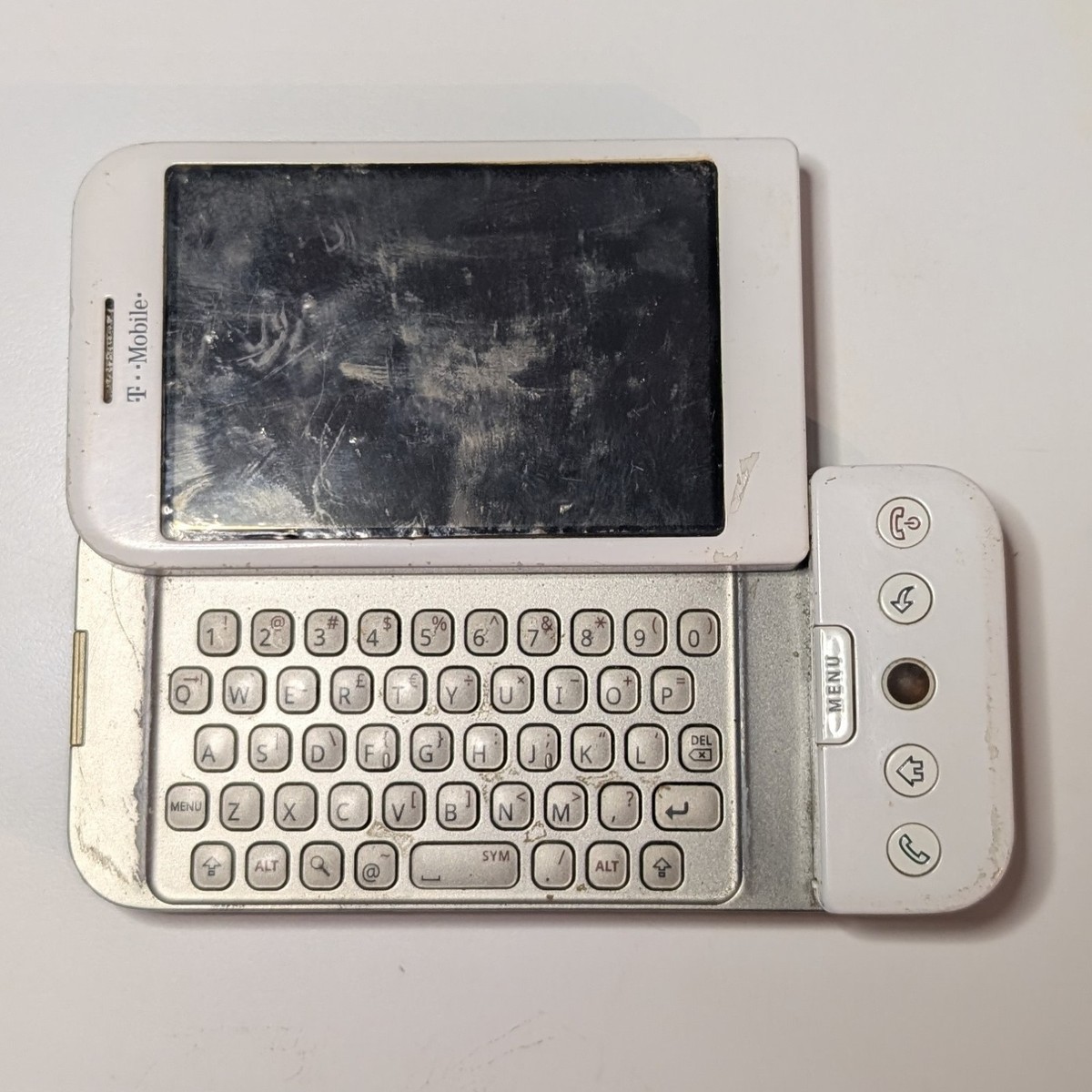 HTC Dream Google G1 Slide Phone Vintage White T-Mobile with