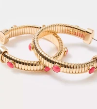 Lilly Pulitzer Sunbelievable Hoop Earrings ~Cane Coral $58 **BNWT* IN STORE NOW