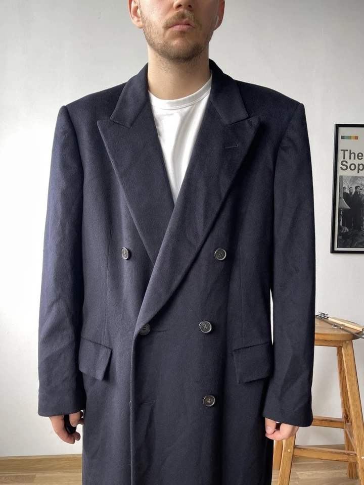 Abrigo Belvest Hombre Lana Azul Marino Talla 52/XL Hecho en Italia Foto 4 de 4