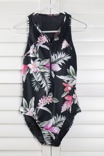 TOMMY BAHAMA NWT 155 Active Zip High Neck One Piece Bathing Swimsuit Size 6