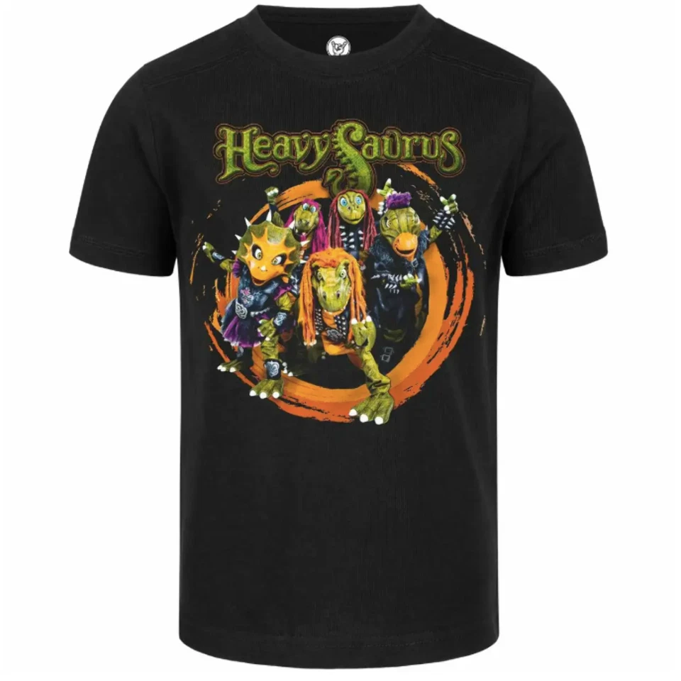 METAL KIDS Heavysaurus Rock 'n Rarr Kinder T-Shirt Schwarz 104 116 140 152 Kult Dino Band