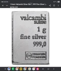 1 Gram 1g VALCAMBI Swiss Minted .999 Pure SILVER Combibar Fractional Ag Currency