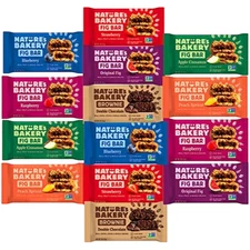 Nature's Bakery Whole Wheat Fig Bars, Variety Pack Sampler - 14ct Non-GMO,