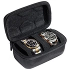 Portable Watch Box Organizer 2 Slots Wrist Watch Storage Case Holder for Travel