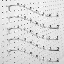 20 Pcs Peg Board Waterfall Hook Shelving Hooks Metal 7 Station Pegboard Display