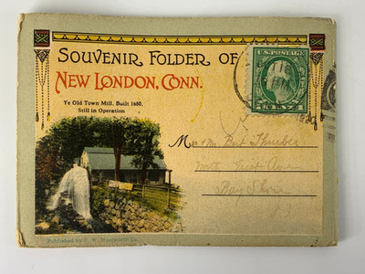 Mini Souvenir Postcard Booklet Postmarked 1920 New London, CT F.W. Woolworth Co