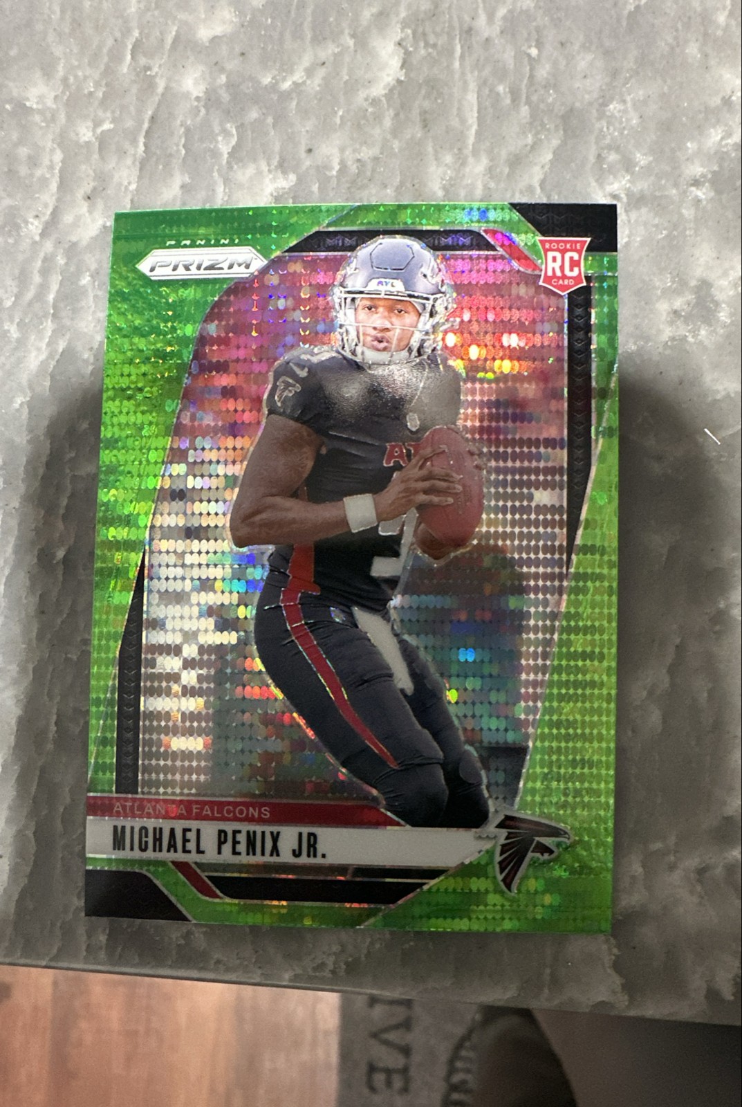 2024 Panini Prizm - Rookies Michael Penix Jr. #378 Neon Green Pulsar Prizm (RC)