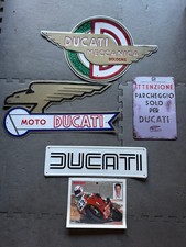Ducati Motorcycle Vintage Novelty Metal Sign Collection + Doug Polan Autograph