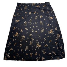 Vince Camuto Black Midi Maxi Pull On Elastic Waist Skirt Black Floral Size XXL