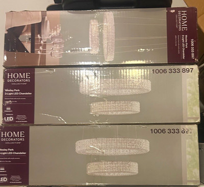 Home Decorators Collection Wesley Park 2-Light LED Crystal Chandelier Clear