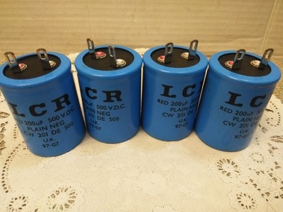 N.O.S. LCR 200uF  500 V.D.C. PLAIN NEG U.K. 97-07  Capacitors (4PK BUNDLE)