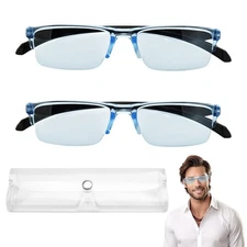 KURTOPLLY 2 Pcs Auto Focus Glasses, Automatic Zoom Reading Intelligent Self Adju