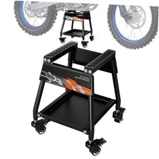Dirt Bike Stand Movable with Wheels Motorcycle Lift Panel Stand Maintenance