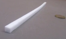 Teflon PTFE Virgin Square Bar 1/4" - .250" Thick x 1/4" Wide x 12" Long White