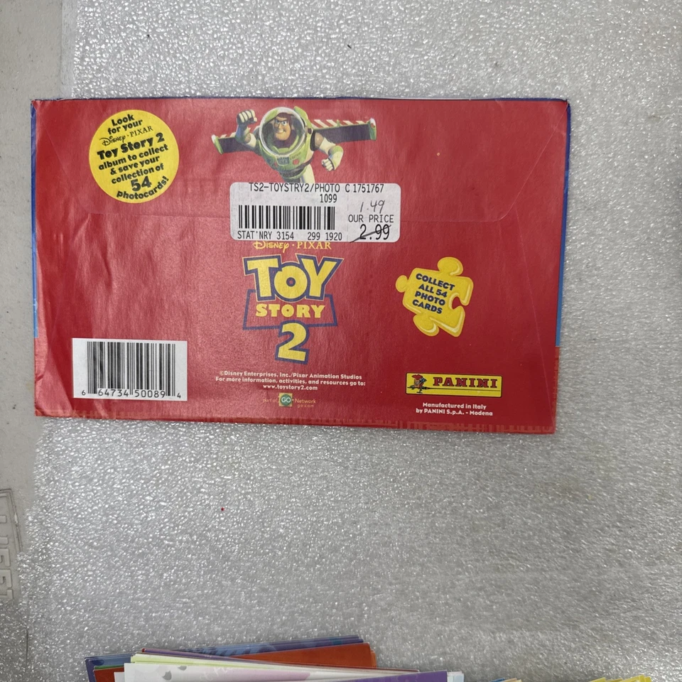 Lote 1999 Disney Pixar Toy Story 2 Panini Juego de Tarjetas Fotográficas 1-54 + 104 Cajas Envoltura Foto 3 de 4