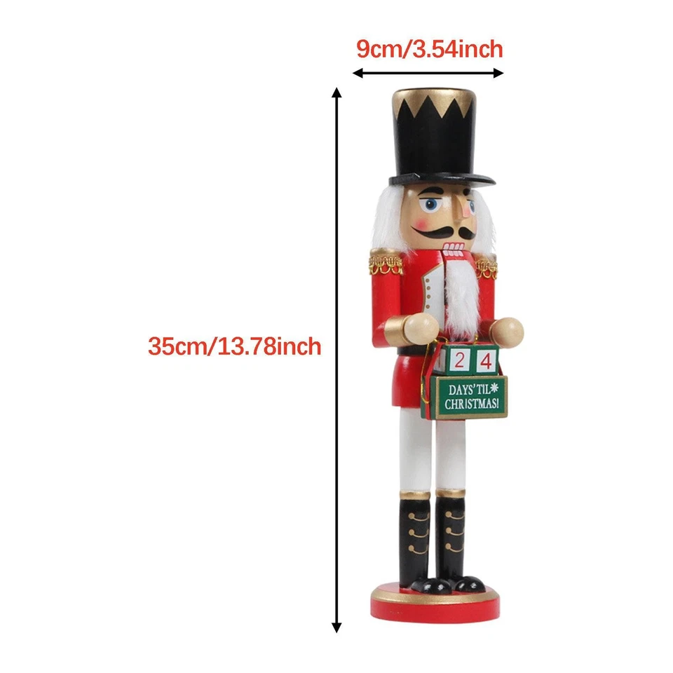 Wooden Nutcracker Soldier Christmas Party Decoration for Living Room Home - Image 3 of 4