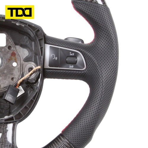 TDD Real Carbon Fiber LED Steering Wheel for Audi A4 A5 S4 S5 S6 S8 B7 B8 - Picture 3 of 13
