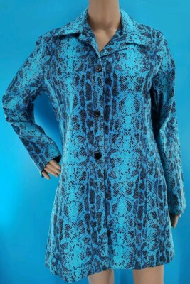 Vintage Via101 Women's Snake Skin Print Blazer Jacket Size Large