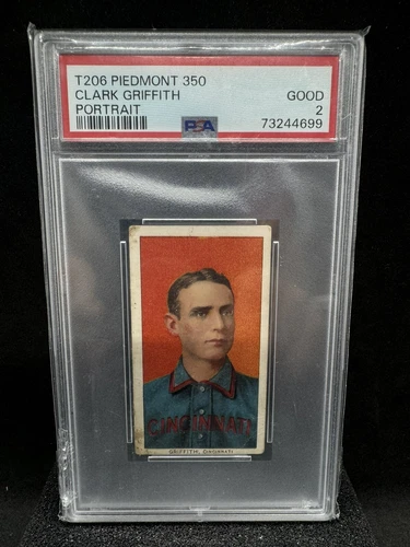 1910 Piedmont 350 Factory 25 Cigarettes T206 Clark Griffith PSA 2 CENTERED