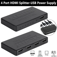 4K HDMI Splitter 1 In 4 Out Hub HD 1080P 4-Port Repeater Splitter Amplifier US