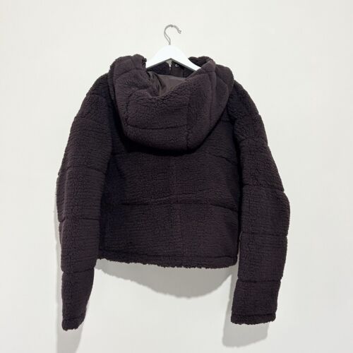 Columbia Lodge Sherpa Puffer Coat Jacket Size XL Purple Boxy Crop Teddy RRP £120 - Picture 9 of 10