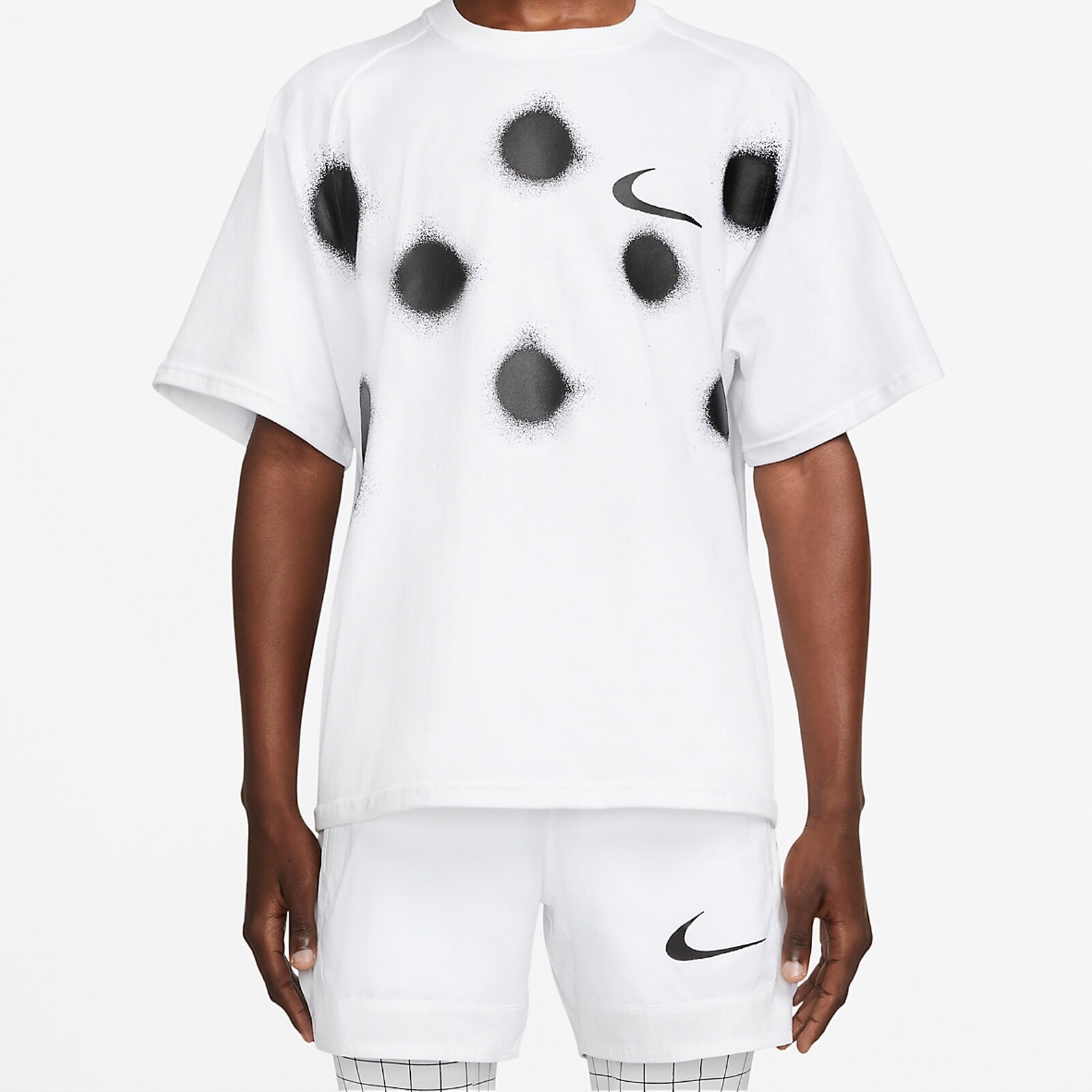 OFF WHITE X NIKE T shirt uomo taglia L Nike x bianco sporco a punti spray bianca CU2477 100