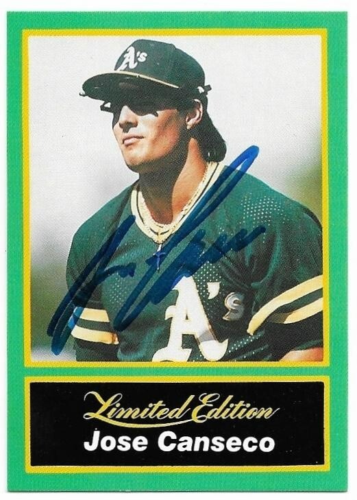 JOSE CANSECO Autographed Signed 1989 CMC Baseball card #8 Oakland A's COA