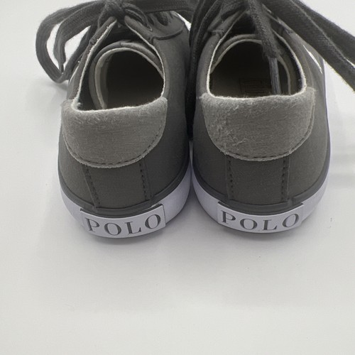 Polo Ralph Lauren Gray Canvas Sneakers Shoes Size 11-gray Shoe For Boys Size 11 - Picture 9 of 12