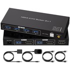 Przełącznik HDMI KVM 1 monitory 2 komputery 4K@60Hz z 4 portami USB