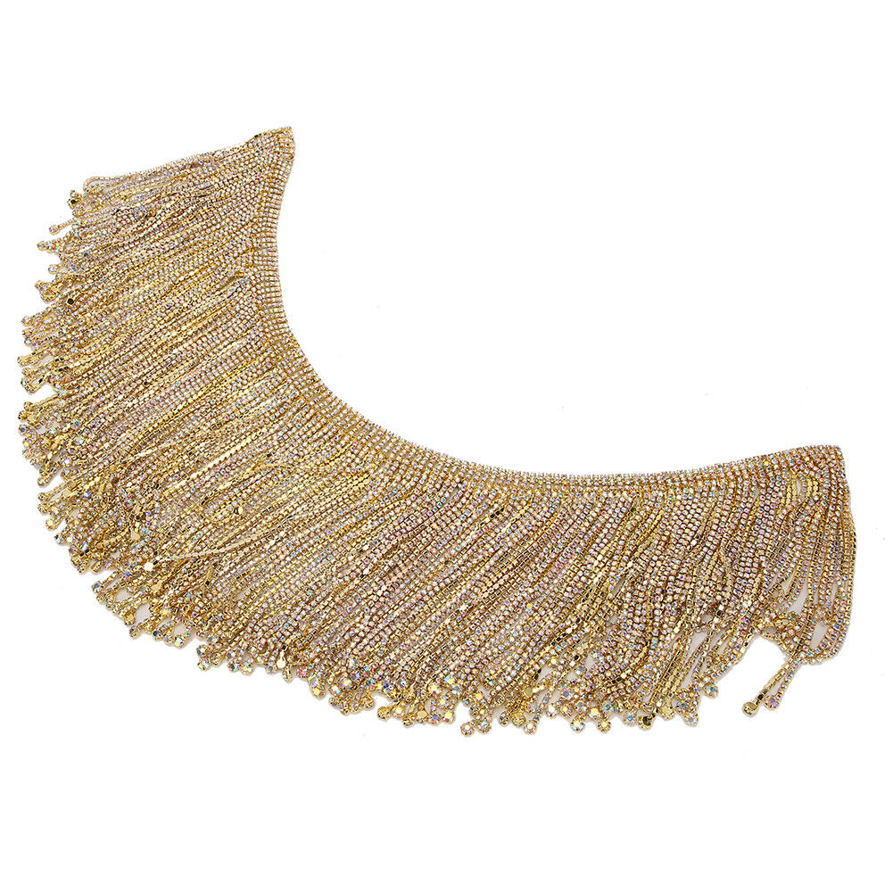 14cm Crystal Rhinestone Tassel Chain DIY Craft Wedding Decoration Bridal Dress B - Picture 6 of 10