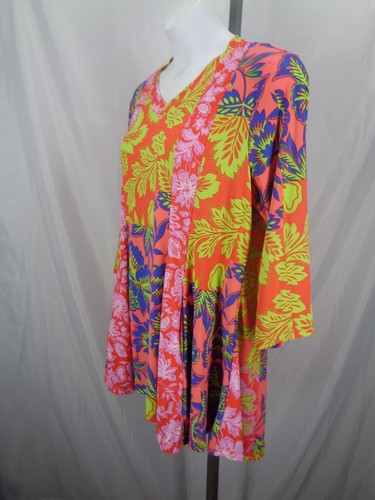 Top tunica Attitudes by Renee svasata floreale swing taglia large maglia da viaggio liquida - Foto 3 di 8