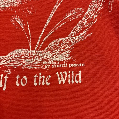 Vintage Single Stitch Return The Wolf To The Wild 80’s Red T Shirt Sz L - Bild 3 von 7