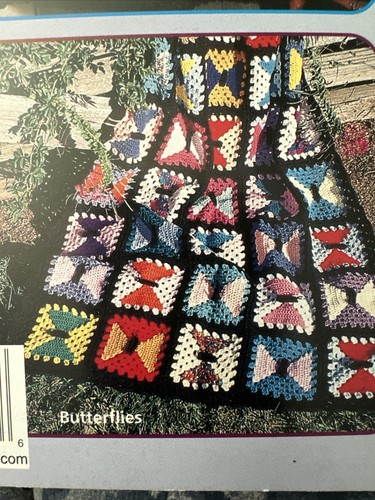 Scrap yarn Afghans Crochet Beach Balls Wildflowers Butterflies Moonflower Book - Picture 8 of 8