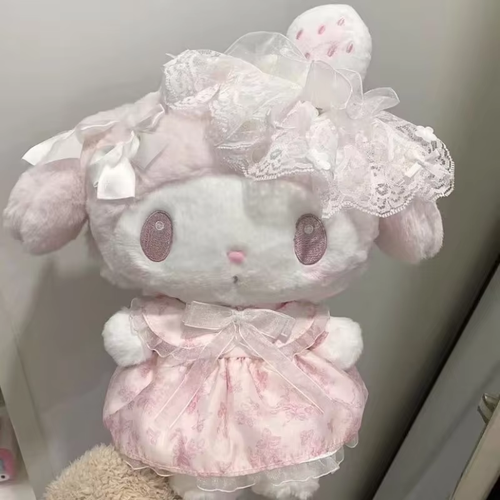 Anime Cartoon Series Cute Sweet Bow Plush My Melody White Strawberry Birt - Picture 12 of 12