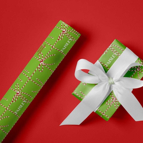 Christmas Wrap w/ Personalized Name Elegant Vintage Holiday Green Wrapping Paper - Picture 3 of 10