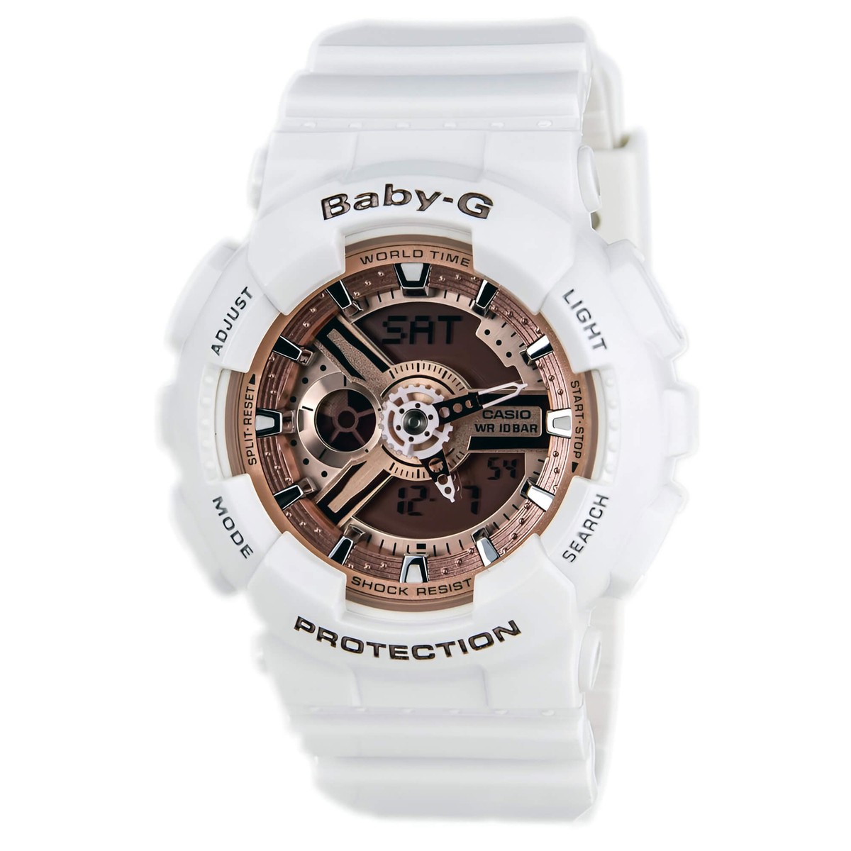 Baby g watch white and gold best sale