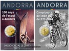 2 x 2 Euro Sondermünze  Gedenkmünze Andorra 2024 100 Jahre Ski + Montainbike WM