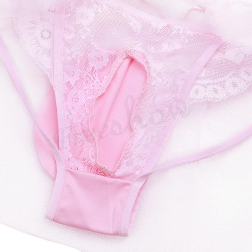 Sissy Para hombres Encaje Bikini Sexy Calzoncillos Malla Bolsa Ropa Interior Bragas Tanga Cuerda G - Imagen 35 de 60