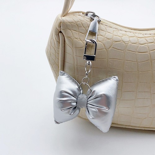 Y2K Bag Pendant Keyring 3D Filled Cotton Bowknot Heart Keychain Sweet Cool Girls - Picture 4 of 8