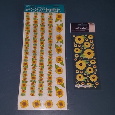 NEW 2 Packages Sunflower Stickers Scrapbooking Lot Borders Dimensional Flowers