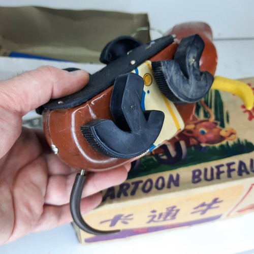 Vintage 70er Jahre ME 814 CARTOON BUFFALO funktionierendes Blechspielzeug OVP Batteriebetrieb - Bild 4 von 6