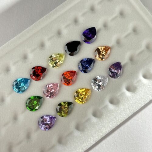 2x3~13x18 mm giallo oliva 4 colori pera cz pietra zirconio cubico gemme fai da te - Foto 5 di 10