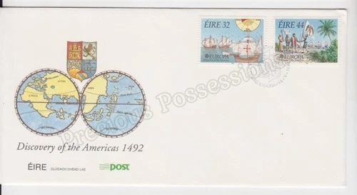 EIRE IRELAND UNADDRESSED FDC FIRST DAY COVER 1992 EUROPA DISCOVERY OF AMERICA