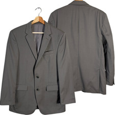 Kenneth Cole New York Striped Wool Sport Coat Dinner Jacket Blazer Men's 40R Tan