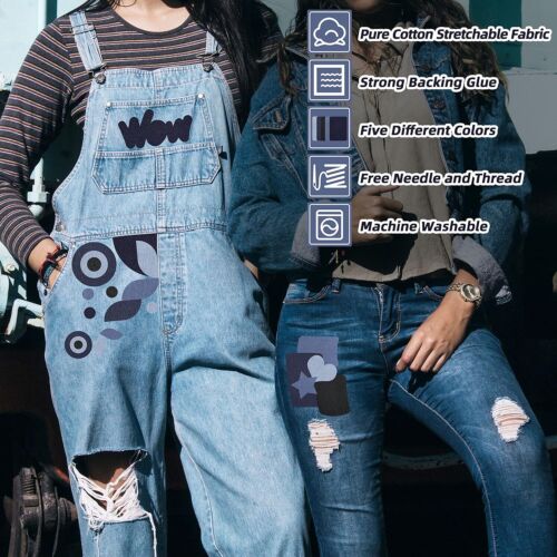 KING MOUNTAIN Toppa di Riparazione Iron-on 20 Pezzi Denim-3"x4-1/4", Cinque Colori - Foto 4 di 6