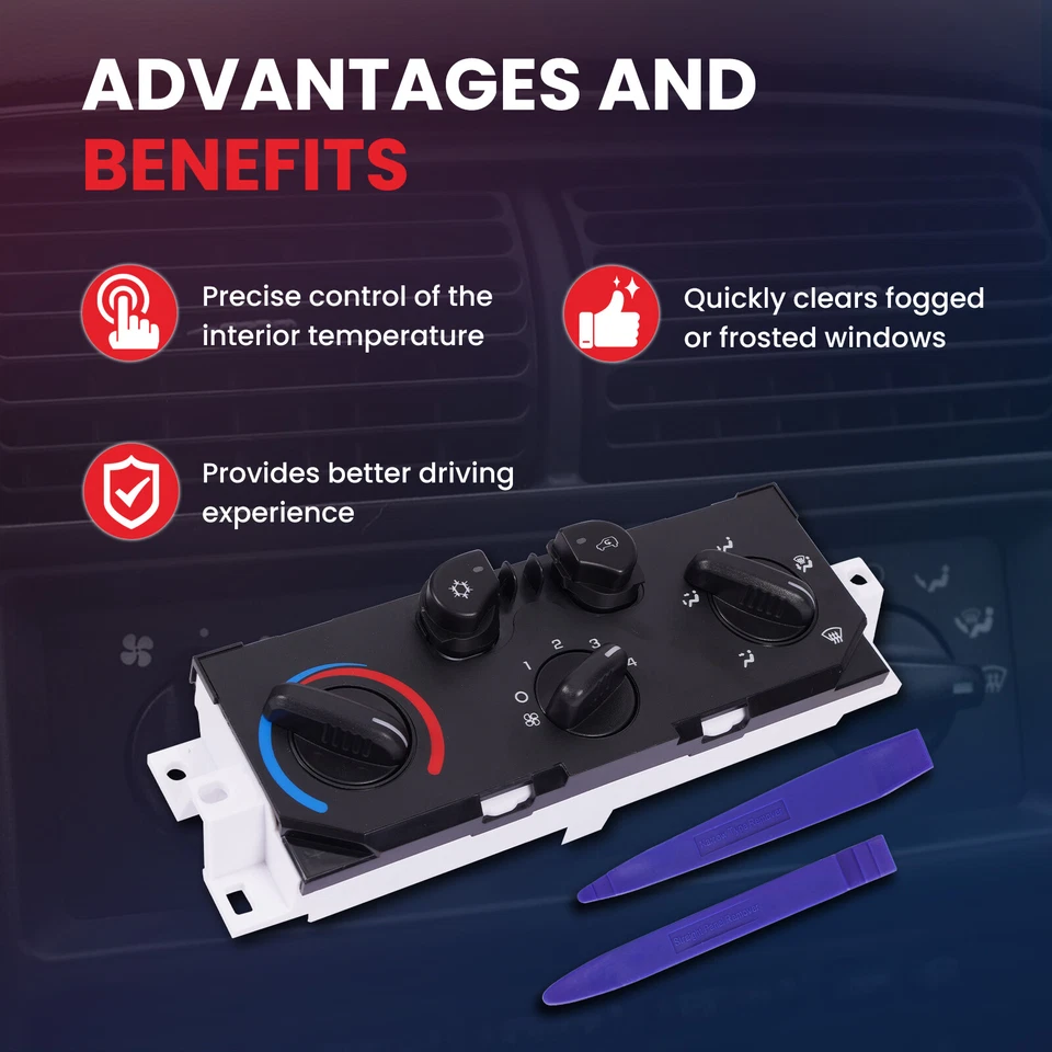 Panel de interruptor de control de calefacción de aire acondicionado apto para GMC Canyon Chevrolet Colorado 2004-2011 Foto 4 de 4