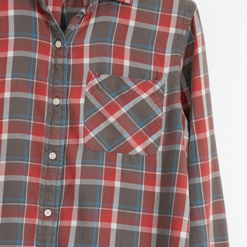 Denim & Supply Ralph Lauren Plaid Button Up Shirt Womens Large - Red Distressed - Picture 4 of 7